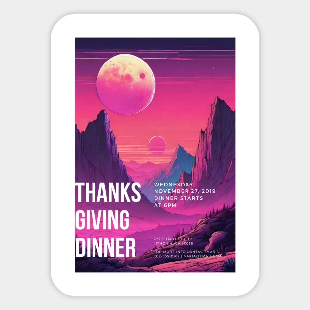 Thanks Giving Dinner Sticker by Fuzzer